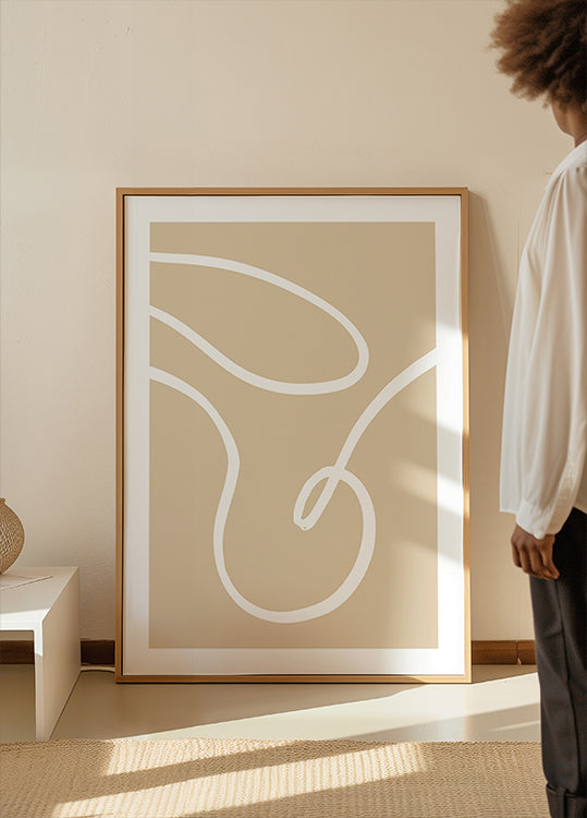 Beige Lines 02 Poster