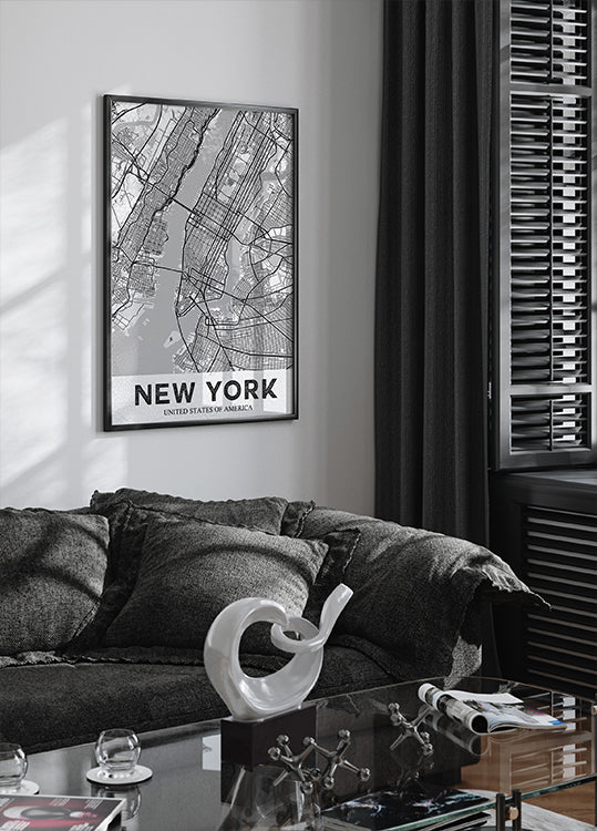 New York White Poster