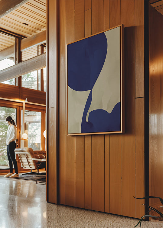 Navy Flow Abstract Poster