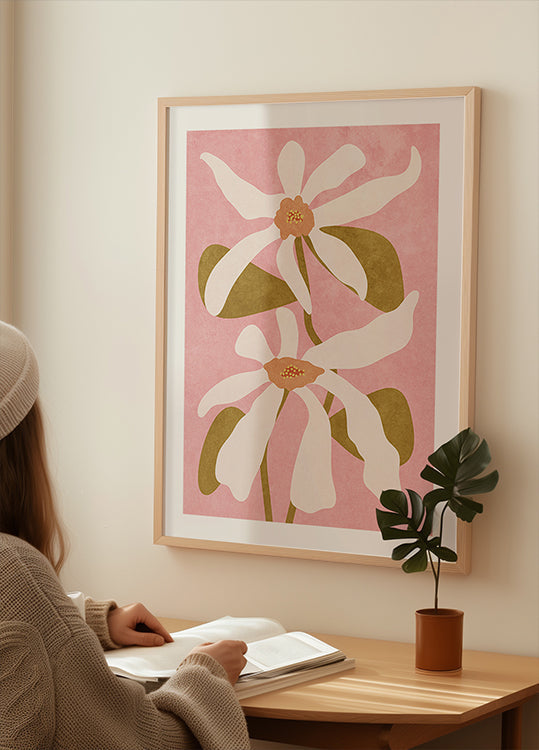 Abstract Flowers In Poster