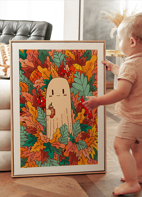 A ghost and coffee Poster