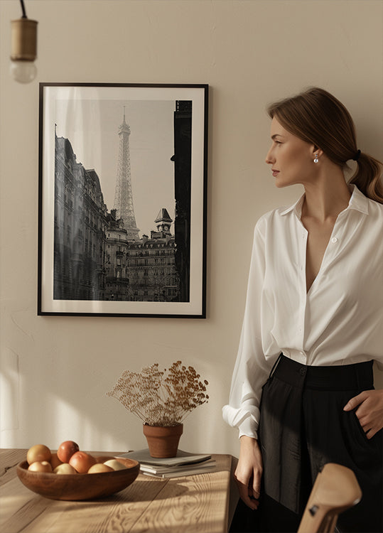 Eiffel Tower Paris Black & White Poster