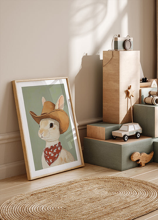 Cowboy Rabbit Poster