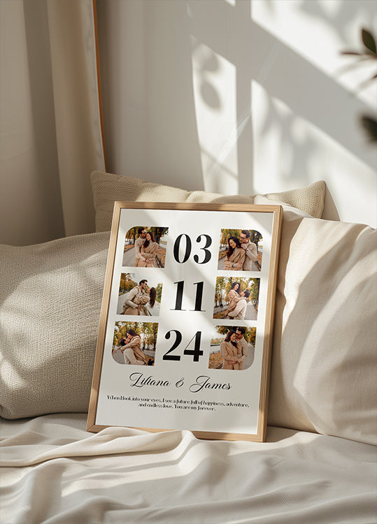 Anniversary Date Personalized Photo Collage Poster