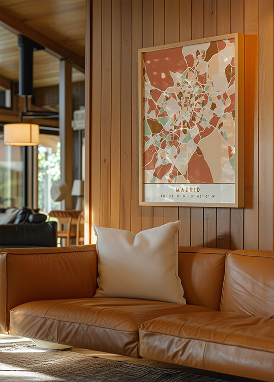 Black Maps Earth Tones 44 Poster