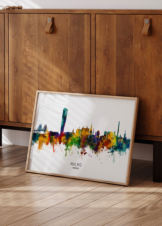 Malmo Sweden Skyline Poster