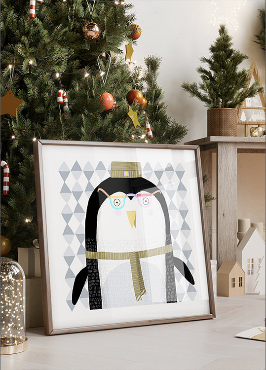Cute Penguin With Wooly Hat By Artist Carla Daly Poster