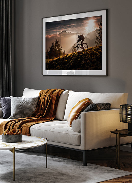 Golden hour biking Poster
