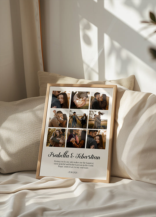 Couple Anniversary Personalized Photo Collage Plakat