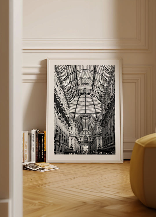 Galleria Vittorio Emanuele II Milan Black & White Poster