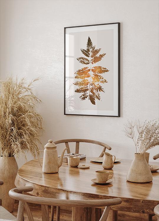 Oak Leaf Print Gold