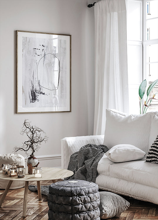 Black Strokes And A Delicate Outline