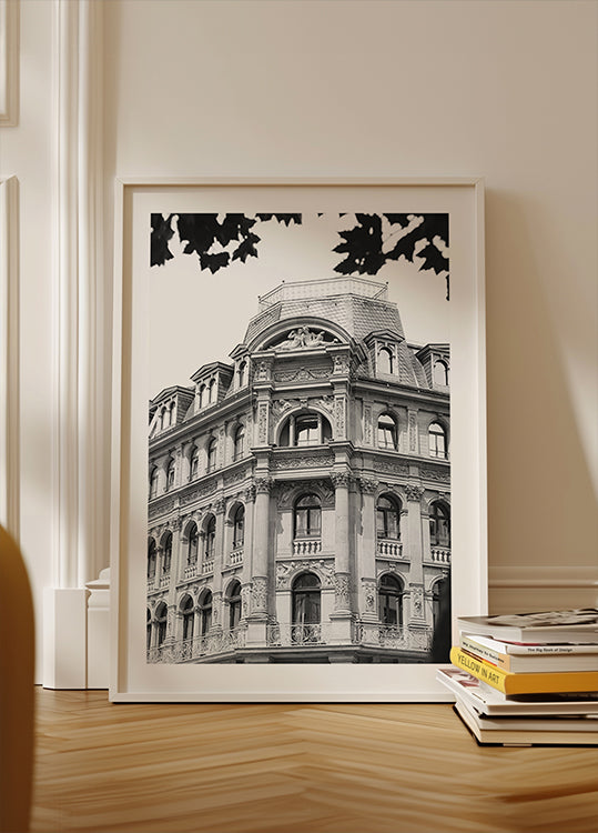 Vienna Baroque Townhouse Black & White Poster