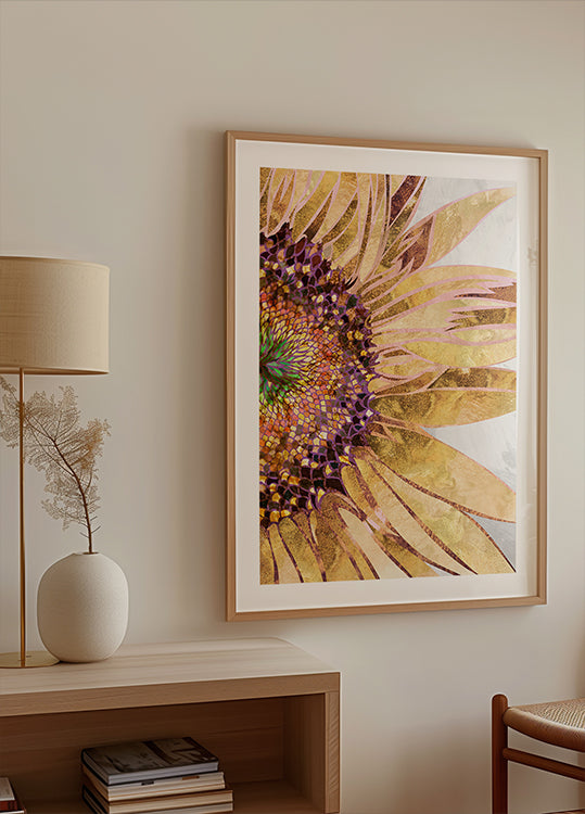 Golden sunflower Poster