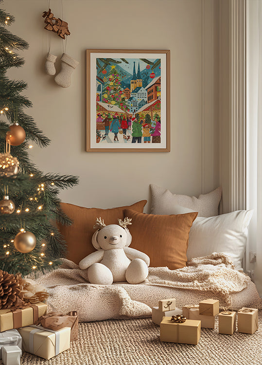 Christmas Market in the Village Poster