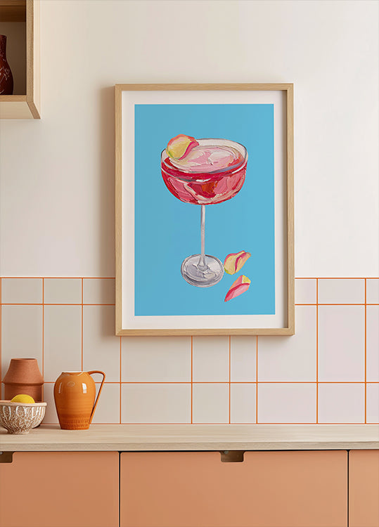 Sparkling Rose Gin Cocktail Poster