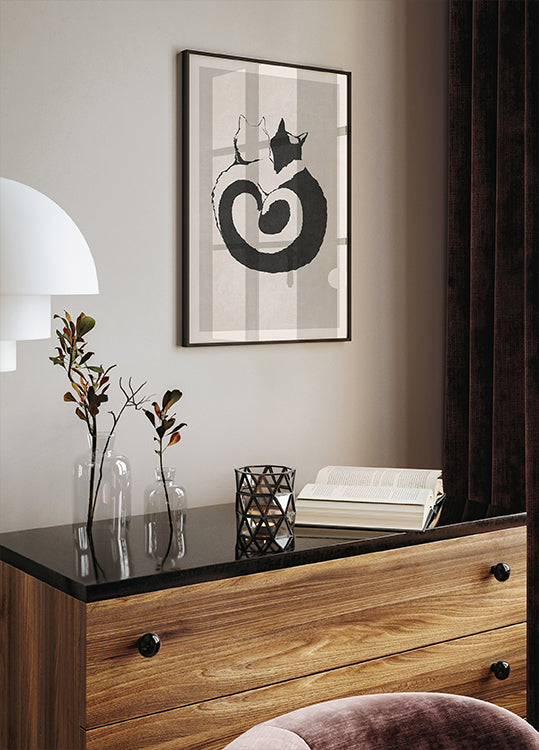 Feline Yin Yang Poster