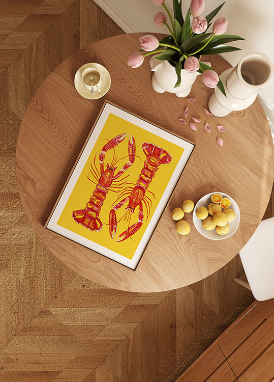 Langoustines On Yellow Poster