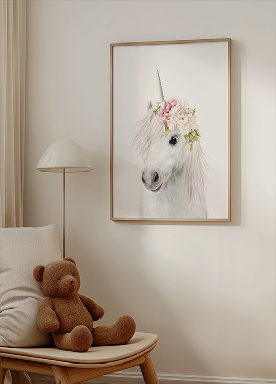 Floral Unicorn Poster