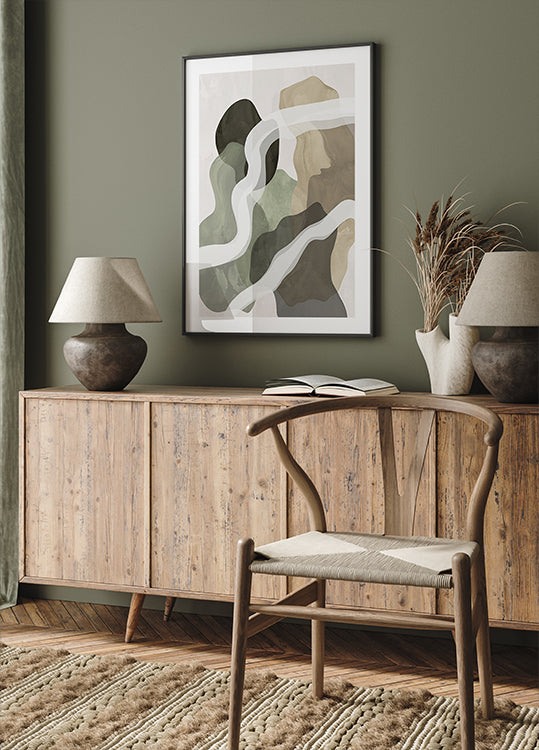 Abstract Green Forms Poster