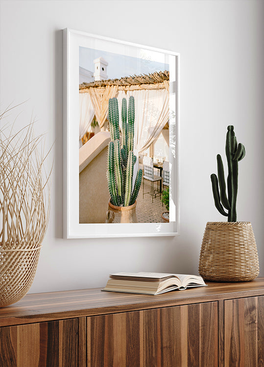 Rooftop Cactus | Morocco Travel Photography Poster