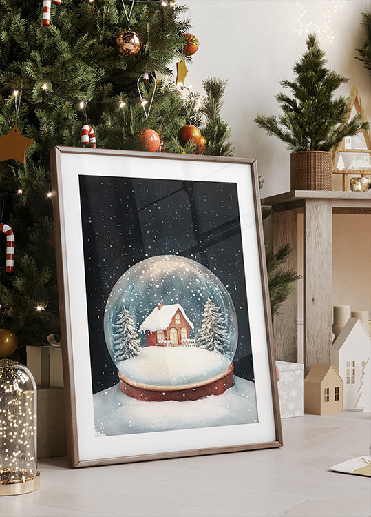Snow Town Globe Poster