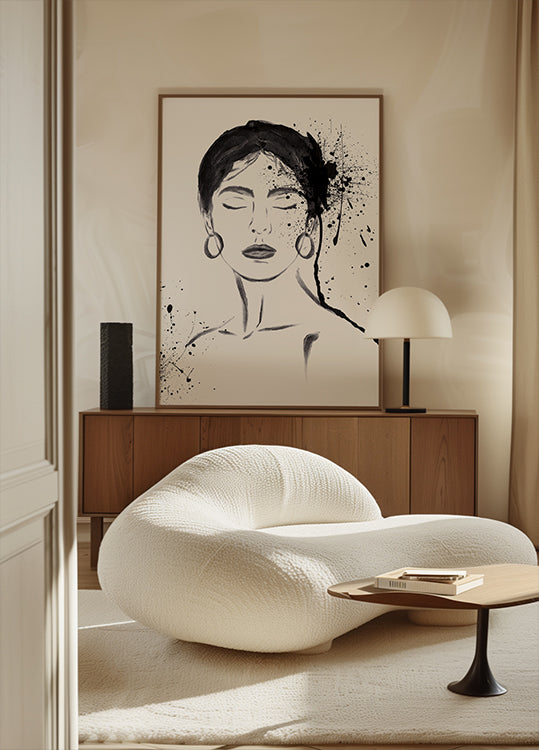 Woman Ink Portrait Poster