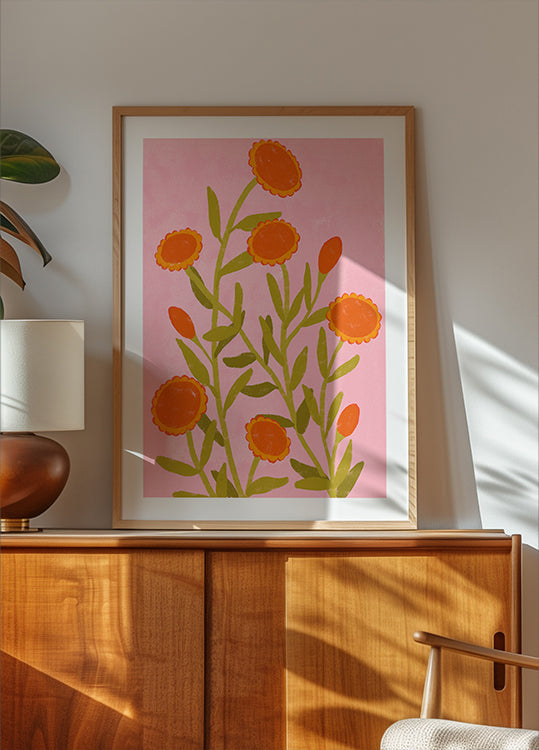 Vibrant Orange Flowers Poster