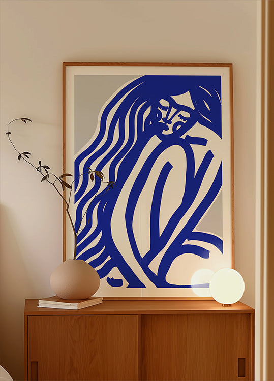 Blue Contours Poster