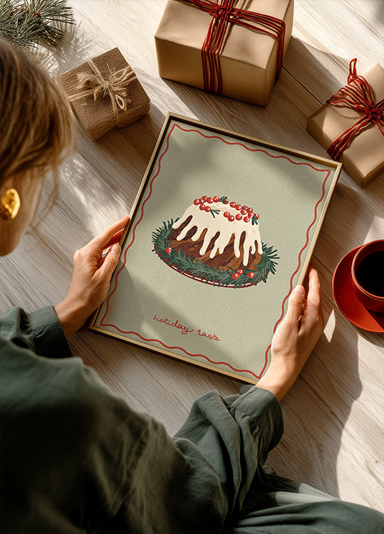 Christmas cake. Holiday Taste Poster