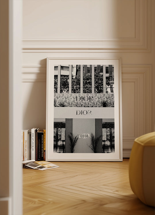 Dior Madrid Boutique Black & White Poster
