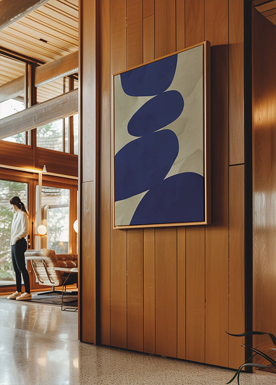 Navy Balance Abstract Poster