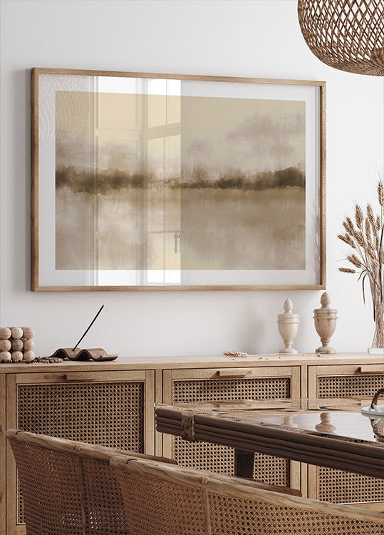 Abstract Landscape in neutral browns Poster