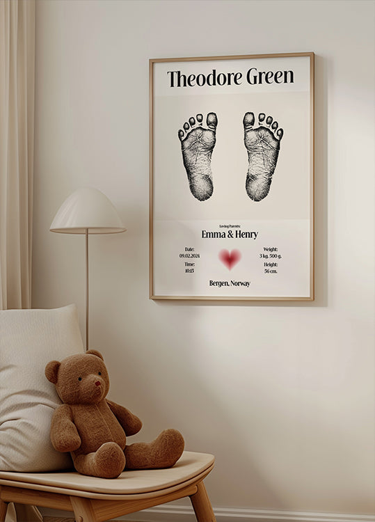 Baby Footprint Personalized Poster
