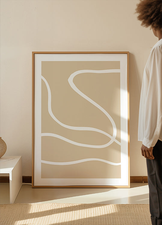 Beige Lines 01 Poster