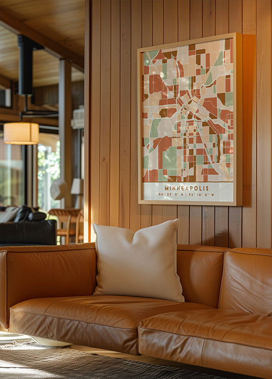 Black Maps Earth Tones 55 Poster