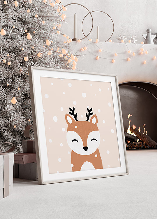 Snow & Deer Poster