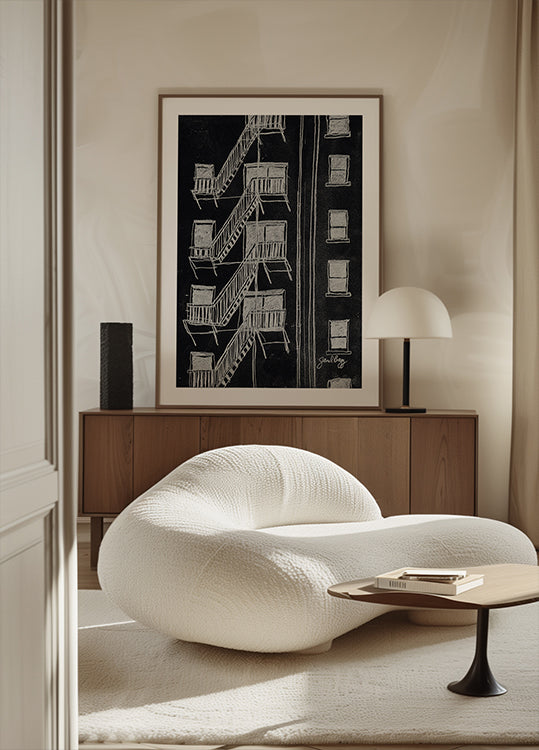 Fire Escape Negative Image Poster