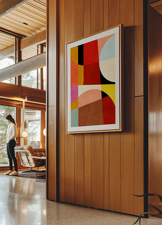 Warm Colors Bauhaus Geometry2 Poster