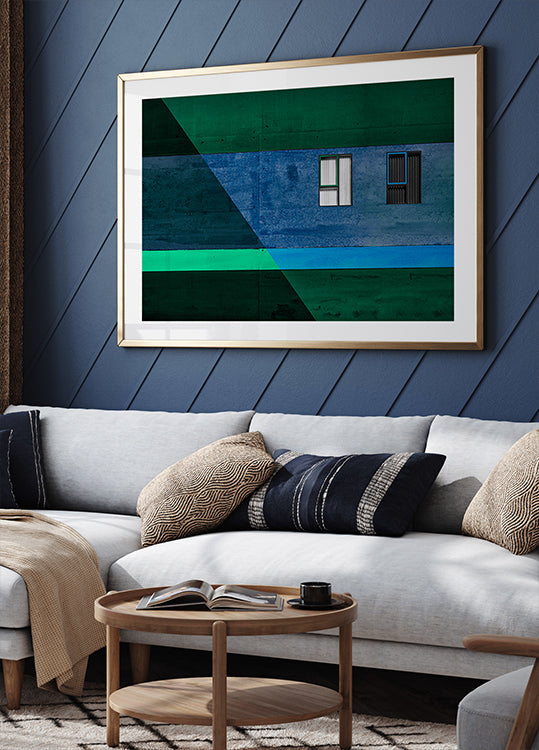 Blinds in black & white Poster