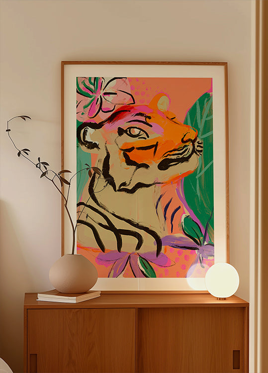 Vibrant Tiger Bloom Poster