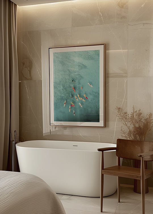 Surfers at Sea Poster