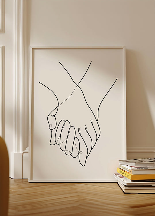 Holding Hands Lines Poster