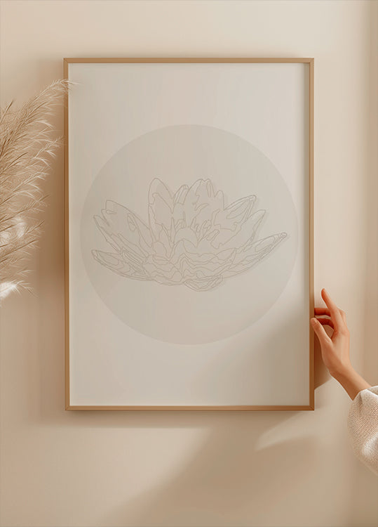 Lotus Serenity, Botanical Line Art Poster