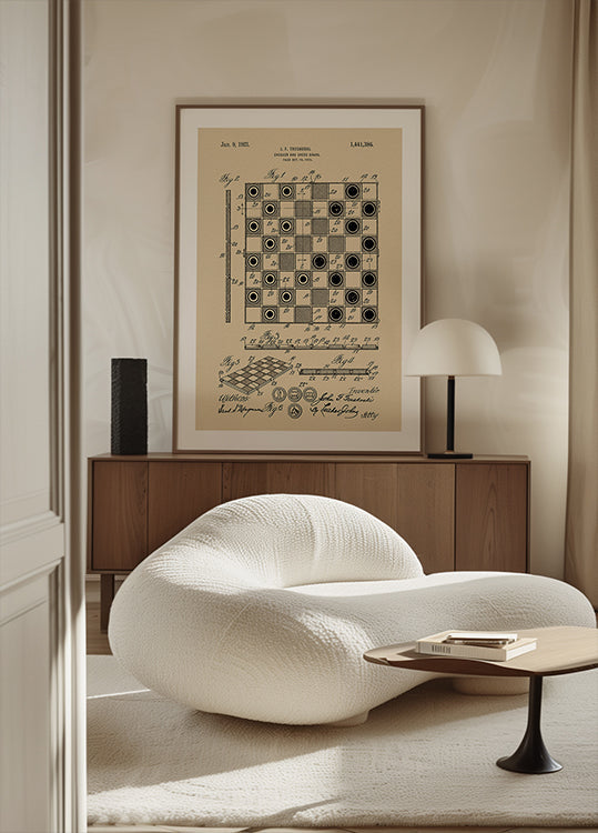 Checker and Chess Board Patent 1921 Poster