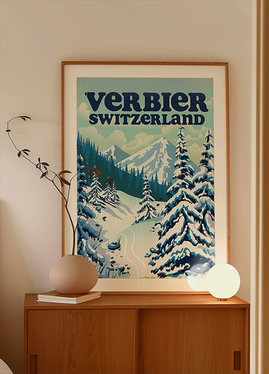Verbier Switzerland Ski Poster Poster