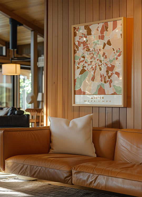 Black Maps Earth Tones 57 Poster