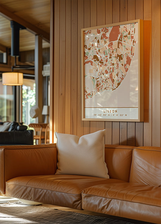 Black Maps Earth Tones 39 Poster