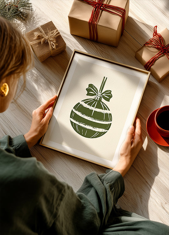 Christmas Ornament Green Poster