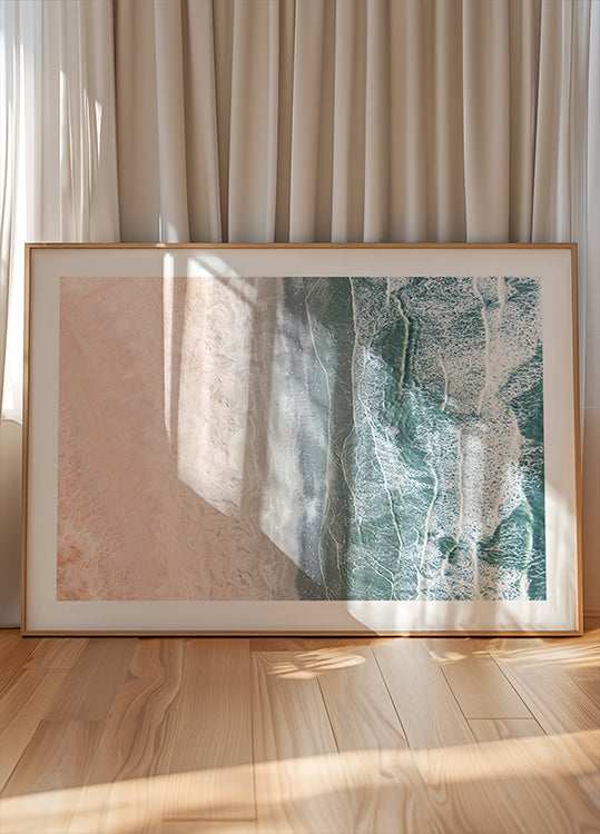 Pink and blue coastal poster